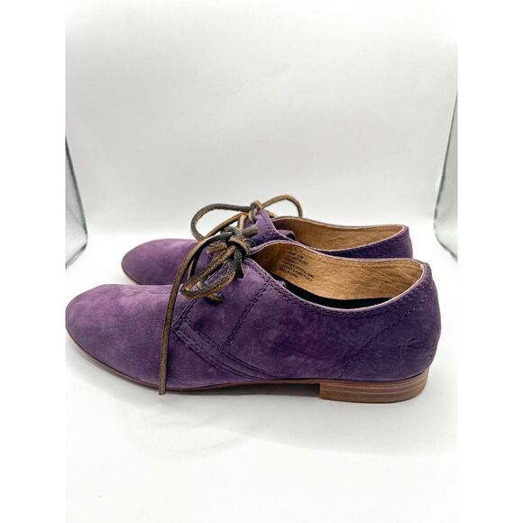 Frye Jillian Oxford Purple Leather Lace Up Shoes Size 6.5 - Picture 5 of 7